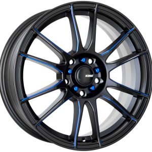 King 17x7 CIRCUIT 4x100 & 4x114.3 BLUE MILLED SATIN BLACK +40