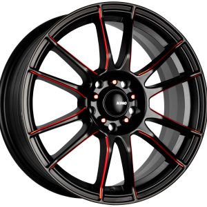 King 17x7 CIRCUIT 4x100 & 4x114.3 RED MILLED SATIN BLACK +40