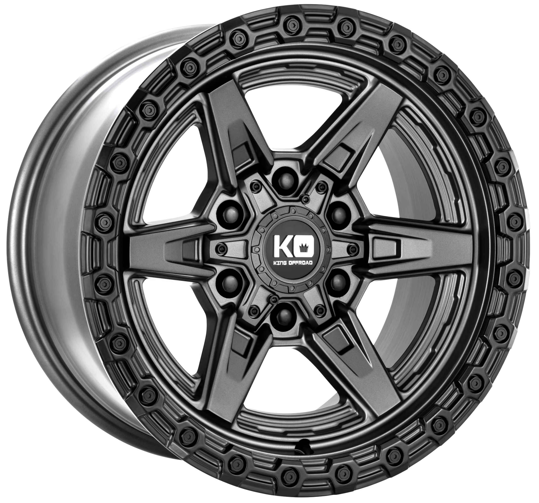 King 17x9 TITAN 6x130 & 6x139.7 MATTE TITANIUM - BLACK LIP +12