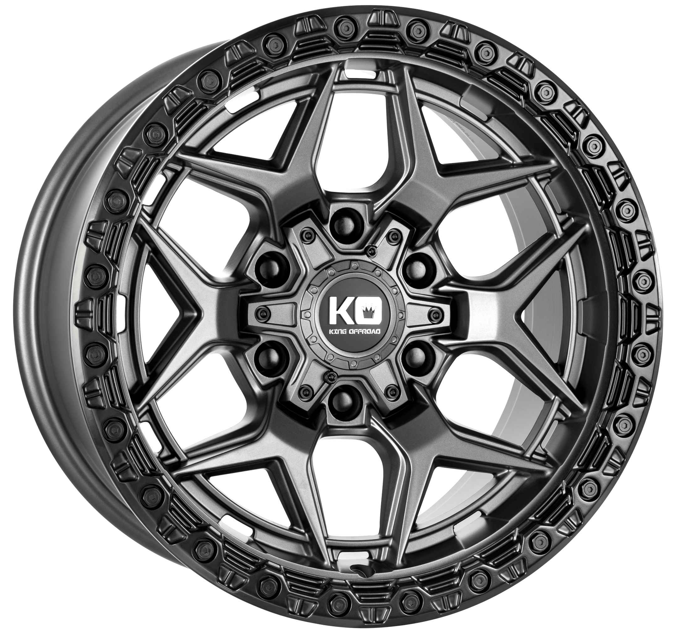 King 18x9 GROWLER 6x135 & 6x139.7 MATTE TITANIUM - BLACK LIP +12