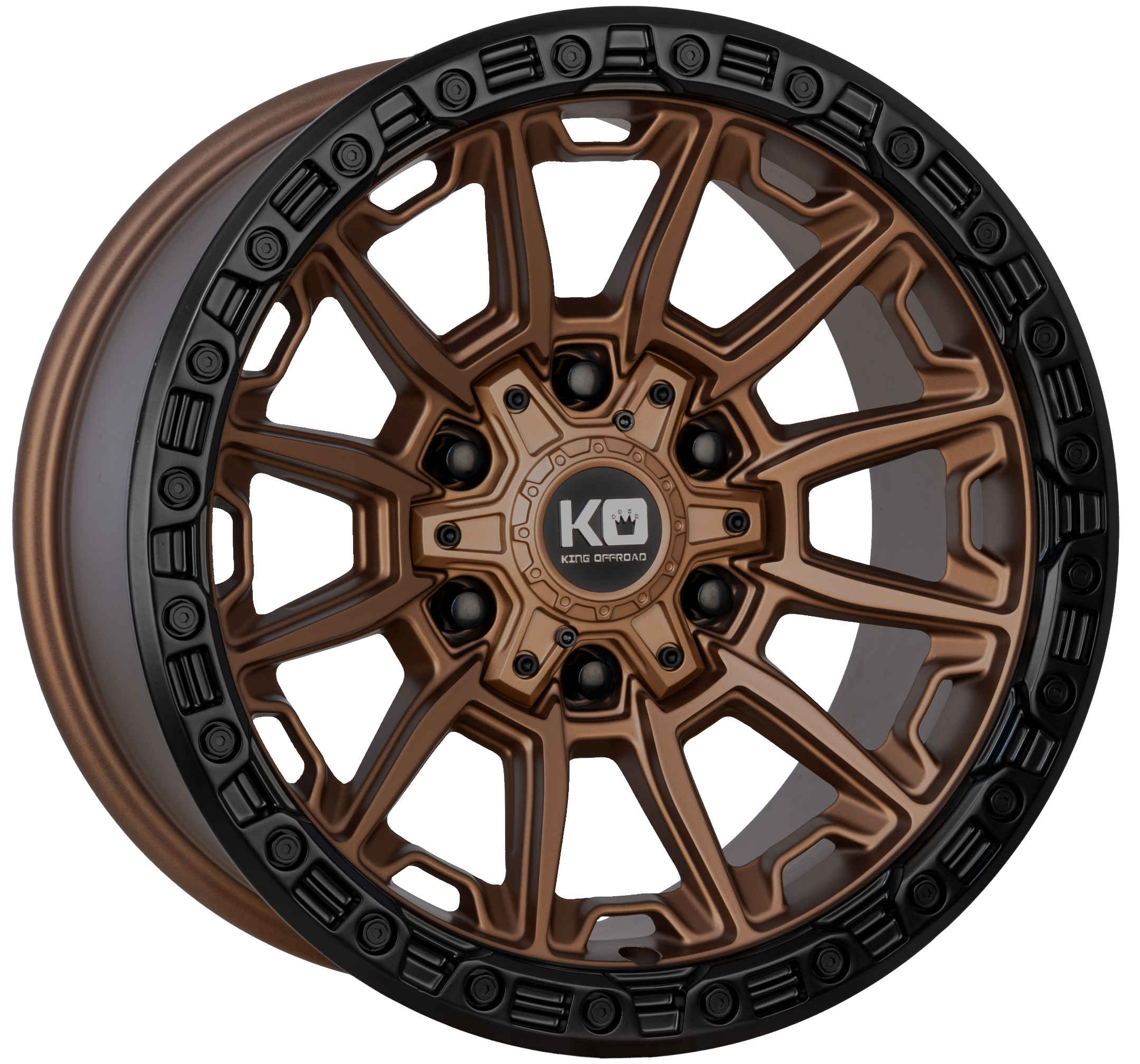 King 18x9 WARRIOR 6x135 & 6x139.7 SATIN BRONZE - BLACK LIP +12