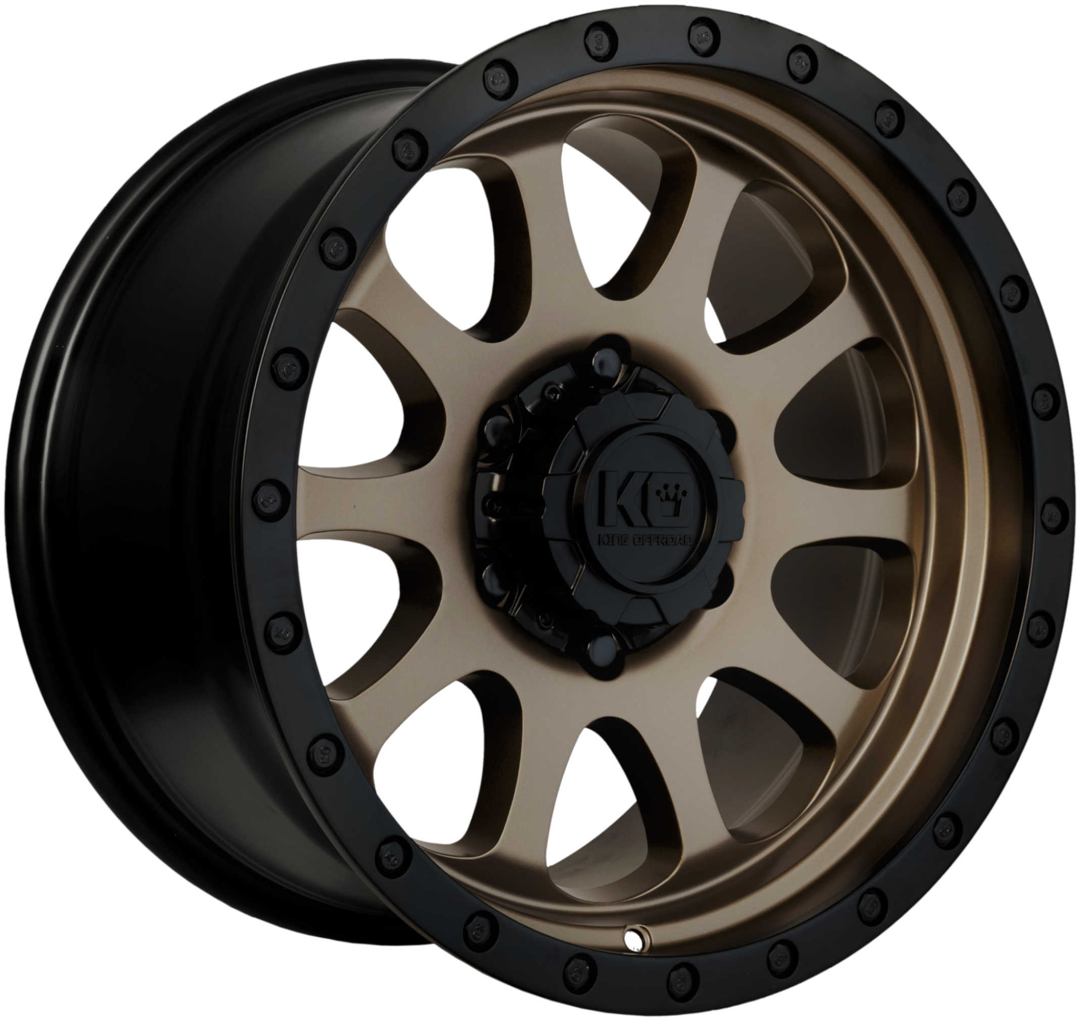 King 18x9 HURRICANE 6x139.7 BRONZE SATIN BLACK LIP +12