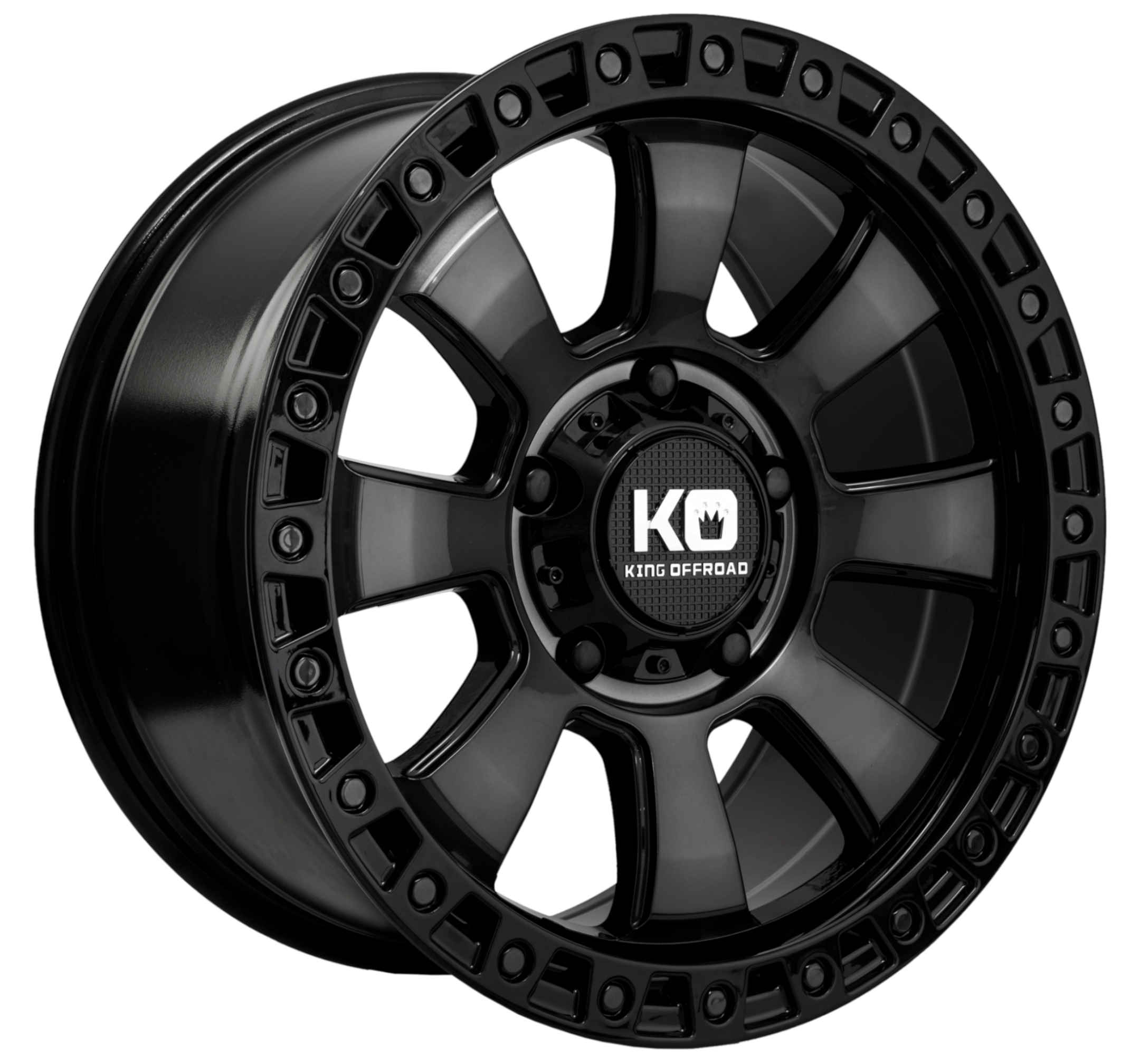 King 20x9 ARMOR 6x139.7 GLOSS BLACK - BLACK TINT +12