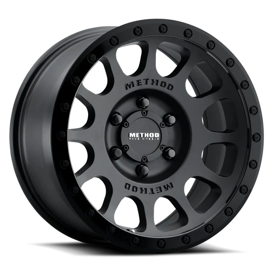 Method Race Wheels 18x9 MR305 NV 8x180 MATTE BLACK - GLOSS BLACK LIP -12