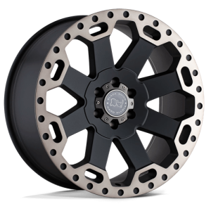 Black Rhino Hard Alloys 17X8 WARLORD 6X130 MATTE BLACK W/ MACHINED DARK TINT +52