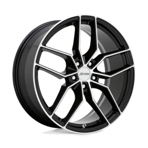 Petrol 19X8 P5C 5X112 GLOSS BLACK W/ MACHINED FACE +40