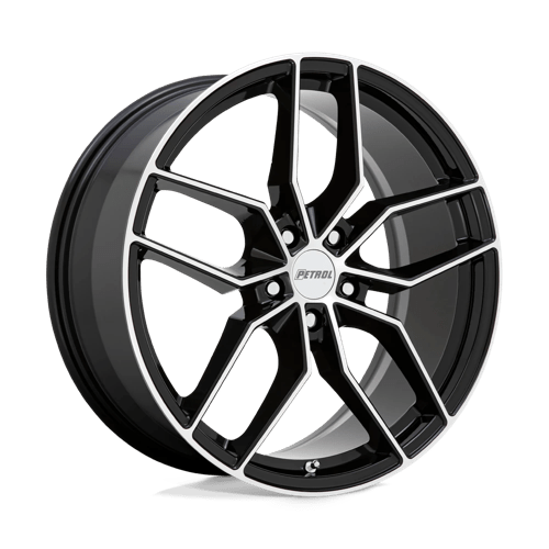 Petrol 19X8 P5C 5X112 GLOSS BLACK W/ MACHINED FACE +40