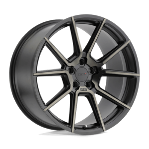 TSW 19X9 CHRONO 5X120 MATTE BLACK W/ MACHINE FACE & DARK TINT +15