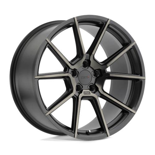 TSW 19X9 CHRONO 5X120 MATTE BLACK W/ MACHINE FACE & DARK TINT +15