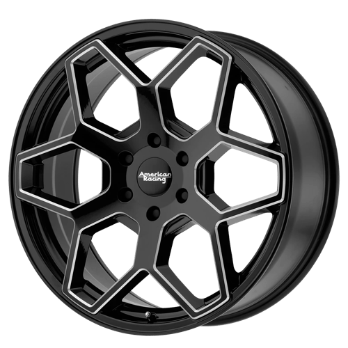 American Racing 20X8.5 AR916 6X139.7 GLOSS BLACK MILLED +15