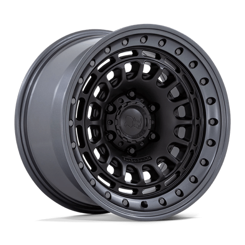Black Rhino Hard Alloys 17X9 SAHARA 5X127 MATTE BLACK W/ GUNMETAL LIP -12