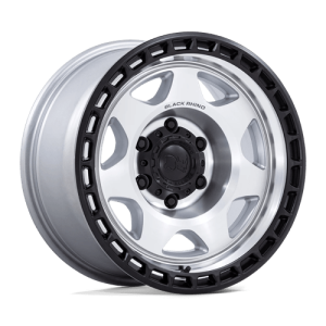 wheelpros-br018sd17856810n.png Black Rhino Hard Alloys 17X8.5 VOYAGER 6X139.7 SILVER MACHINED W/ M-BLACK LIP -10