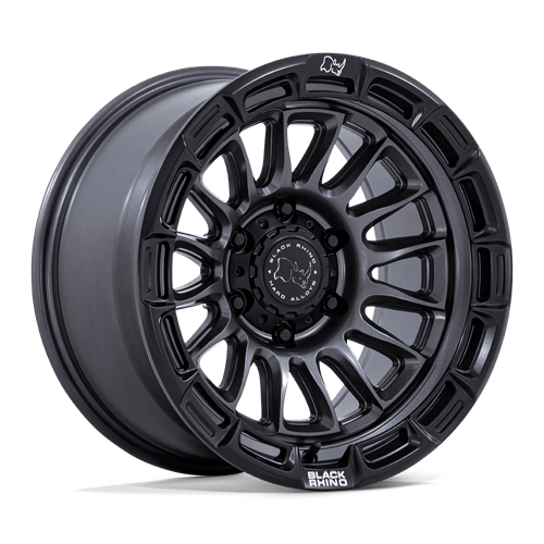 Black Rhino Hard Alloys 17X8.5 RIVAL 6X139.7 MATTE GUNMETAL W/ MATTE BLACK LIP +10