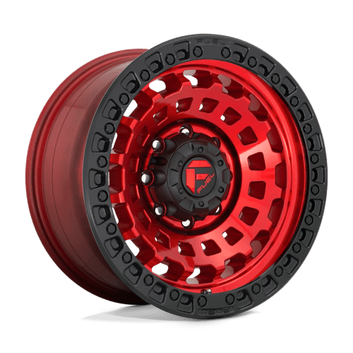Fuel 1PC 17X9 ZEPHYR 6X139.7 CANDY RED BLACK BEAD RING -12