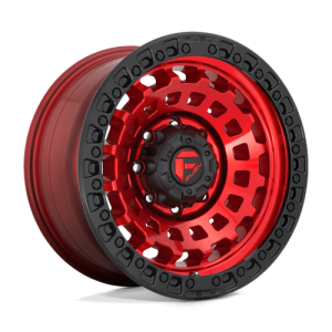 Fuel 1PC 17X9 ZEPHYR 6X139.7 CANDY RED BLACK BEAD RING +1