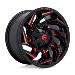 Fuel 1PC 17X9 REACTION 5X5.5/150 GLOSS BLACK MILLED W/ RED TINT +1