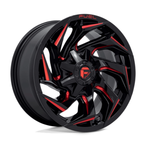 wheelpros-d75518909850.png Fuel 1PC 18X9 REACTION 6X135/5.5 GLOSS BLACK MILLED W/ RED TINT +1