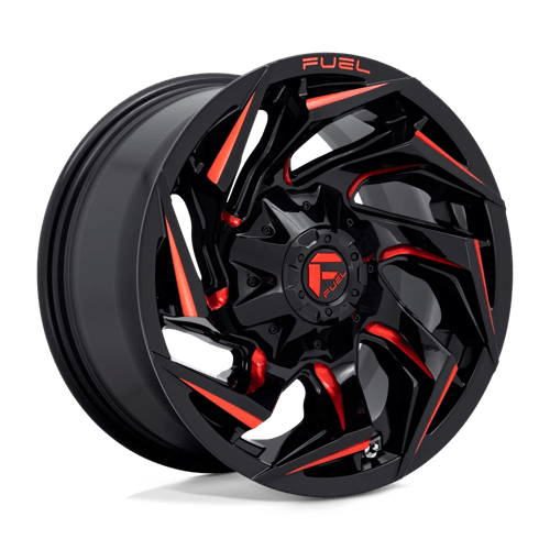 Fuel 1PC 22X10 REACTION 5X4.5/5.0 GLOSS BLACK MILLED W/ RED TINT -18
