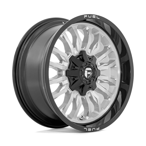 Fuel 1PC 20X9 ARC 8X165.1 SILVER BRUSHED FACE W/ MILLED BLACK LIP +1