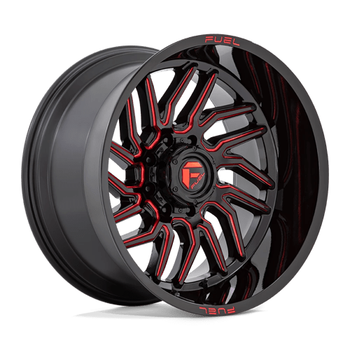Fuel 1PC 22X12 HURRICANE 5X127 GLOSS BLACK MILLED RED TINT -44