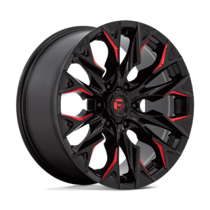 Fuel 1PC 20X9 FLAME 6X139.7 GLOSS BLACK MILLED W/ CANDY RED +20