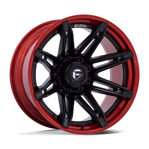 Fuel 1PC 20X10 BRAWL 8X165.1 MATTE BLACK W/ CANDY RED LIP -18