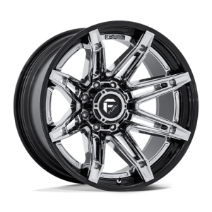 Fuel 1PC 20X10 BRAWL 8X180 CHROME W/ GLOSS BLACK LIP -18