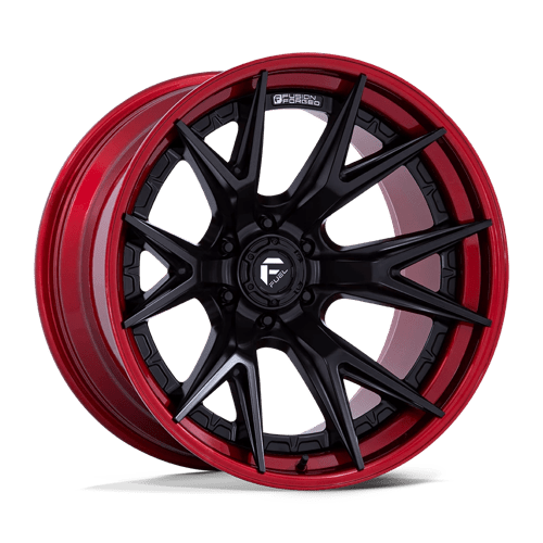 Fuel 1PC 20X9 CATALYST 6X139.7 MATTE BLACK W/ CANDY RED LIP +20