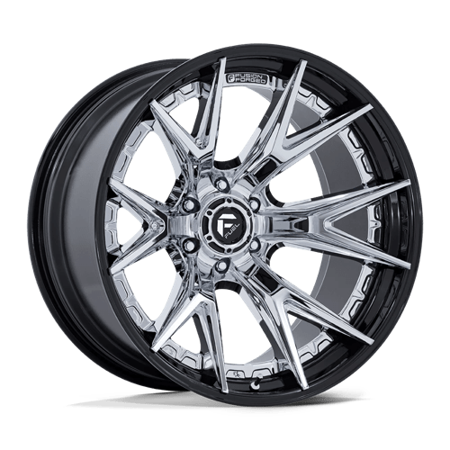 Fuel 1PC 20X9 CATALYST 6X139.7 CHROME W/ GLOSS BLACK LIP +20