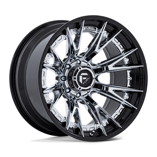 Fuel 1PC 20X9 CATALYST 8X180 CHROME W/ GLOSS BLACK LIP +1