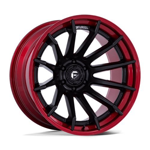 Fuel 1PC 20X9 BURN 6X139.7 MATTE BLACK W/ CANDY RED LIP +1