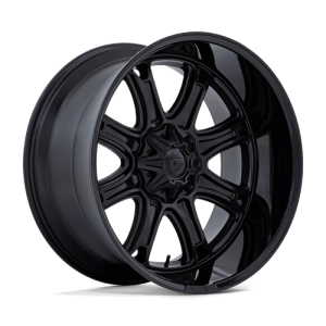 Fuel 1PC 20X9 DARKSTAR 8X170 MATTE BLACK W/ GLOSS BLACK LIP +1
