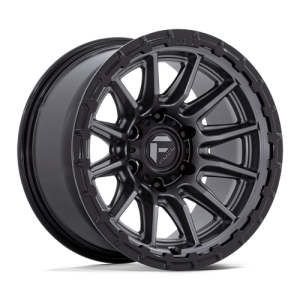 Fuel 1PC 22X10 PISTON 5X127 MATTE GUNMETAL W/ GLOSS BLACK LIP -18