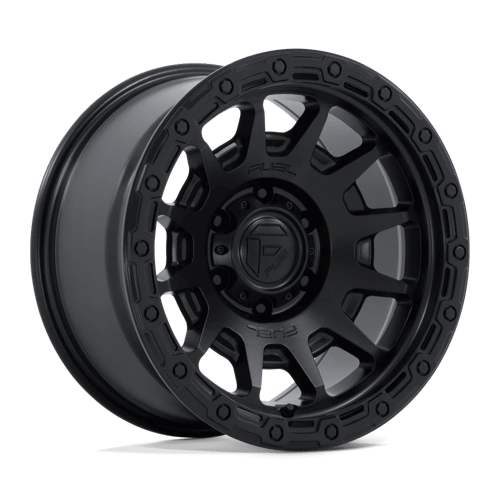 Fuel 1PC 17X8.5 FORTRESS 6X139.7 MATTE BLACK W/ GLOSS BLACK LIP +0