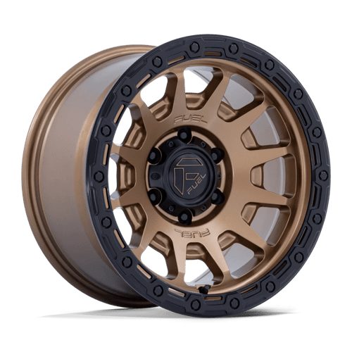 Fuel 1PC 18X9 FORTRESS 6X139.7 MATTE BRONZE W GLOSS BLACK LIP +1