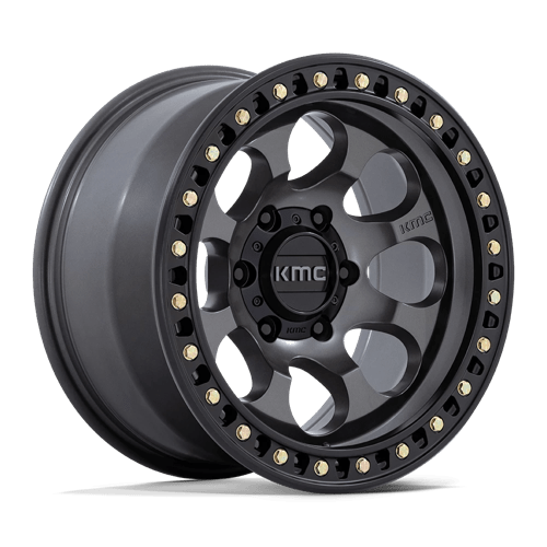 KMC 18X9 RIOT 6X139.7 ANTHRACITE W/ SATIN BLACK LIP +18