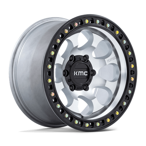 KMC 18X9 RIOT 6X139.7 MACHINED W/ SATIN BLACK LIP +18