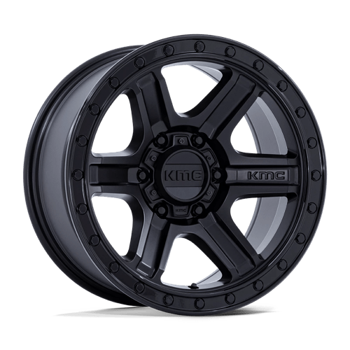 KMC 17X8.5 OUTRUN 6X139.7 MATTE BLACK W/ GLOSS BLACK LIP +18