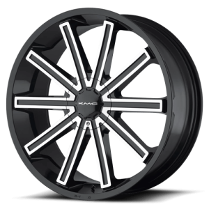 KMC 22X9 KM681 BLANK GLOSS BLACK MACHINED +38