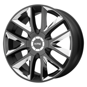 KMC 22X9.5 KM710 6X135/5.5 SATIN BLACK W/ CHROME INSERTS +30