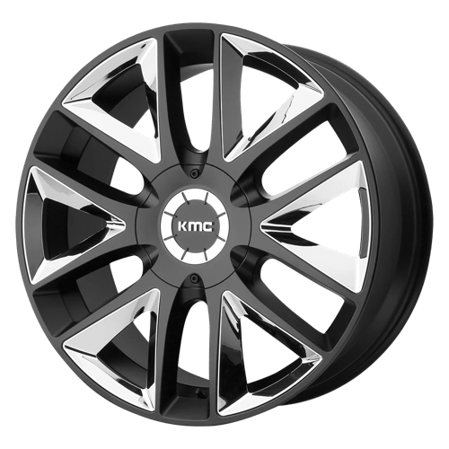 KMC 22X9.5 KM710 6X135/5.5 SATIN BLACK W/ CHROME INSERTS +30