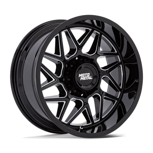 Moto Metal 20X9 TURBINE 8X170 GLOSS BLACK MILLED +1