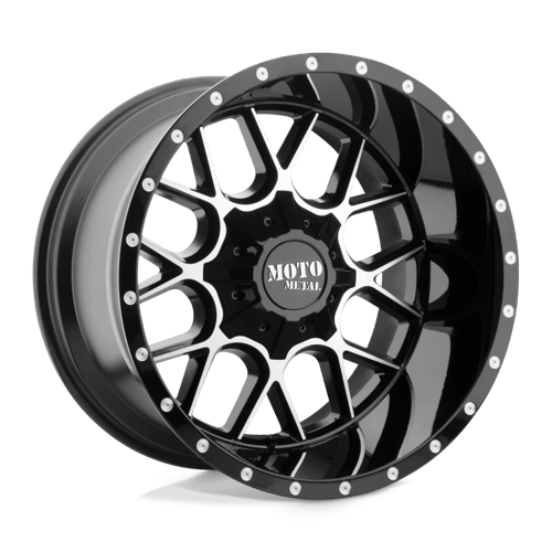 Moto Metal 20X9 MO986 5X5.0/5.5 GLOSS BLACK MACHINED +18