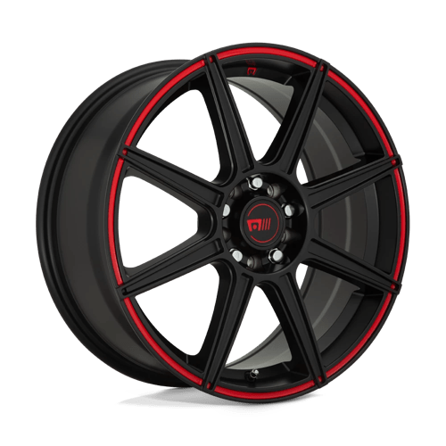 Motegi 15X6.5 MR142 5X100/4.5 SATIN BLACK W/ RED STRIPE +40