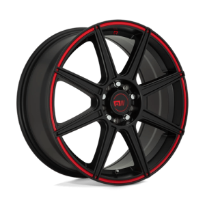 Motegi 16X7 MR142 5X4.25/4.5 SATIN BLACK W/ RED STRIPE +40