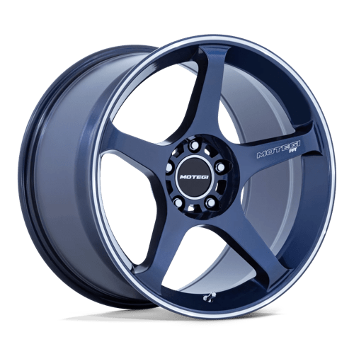 Motegi 18X8.5 BATTLE 5X114.3 OBSIDIAN BLUE W/ MACHINED LIP STRIPE +35