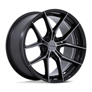 Niche 1PC 19X9.5 PRODIGY 5X114.3 GLOSS BLACK DARK TINTED CLEAR +25