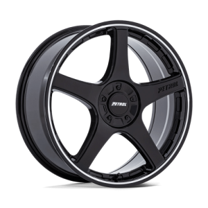 wheelpros-pe003bd20850035.png Petrol 20X8.5 P2E BLANK GLOSS BLACK W/ MACHINED LIP +35