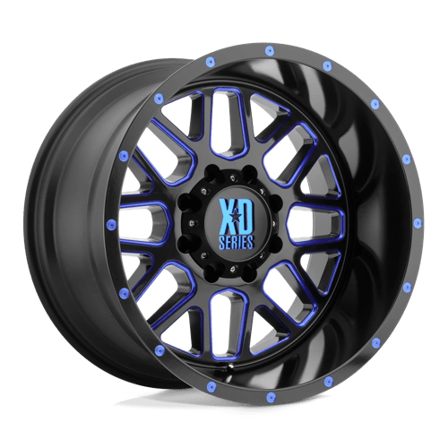 XD 20X9 XD820 6X139.7 SATIN BLACK MILLED W/ BLUE TINTED CLEAR COAT +18