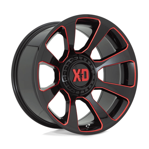 XD 20X9 XD854 6X135/5.5 GLOSS BLACK MILLED W/ RED TINT +18